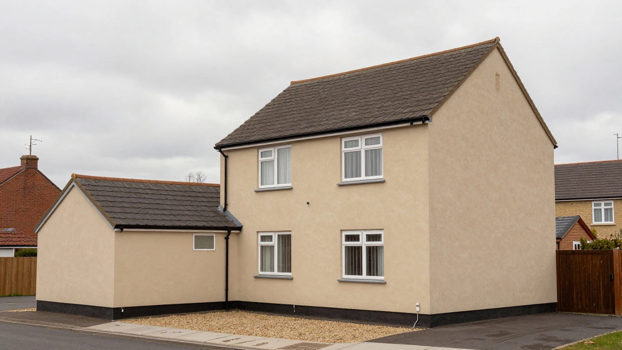 Comparison of small cottage and larger house rooflines