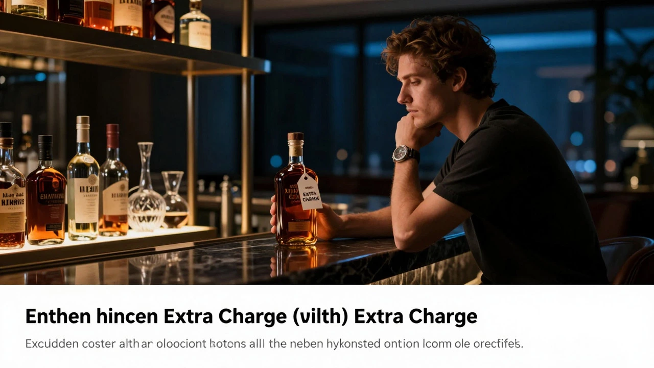 Solo traveler considering extra charge for premium drink